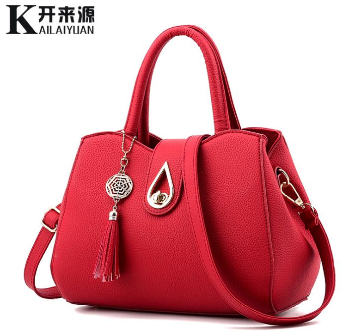 Kaila Women Shoulder Leather Hand Bag Wine Red - Zuba Online Mall