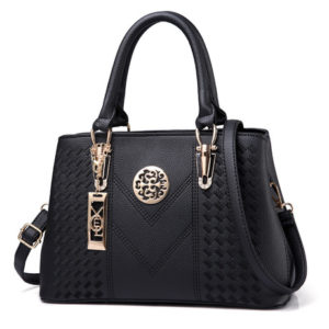Aimily Women Shoulder Leather Hand Bag Black - Zuba Online Mall