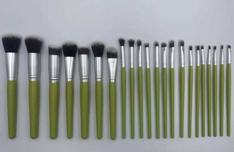 23pcs kabuki brush set lemon green