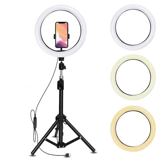 GetUSCart- Photography Ring Light with Tripod Holder: Yingnuost 14-inch  Dimmable LED Circle Lamp with Phone Holder & vlogging Camera Tripod Stand  for Makeup | Streaming Live | YouTube TIK Tok Video Recording