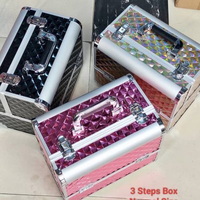 3 Steps Alumunium Makeup Box - Normal Size