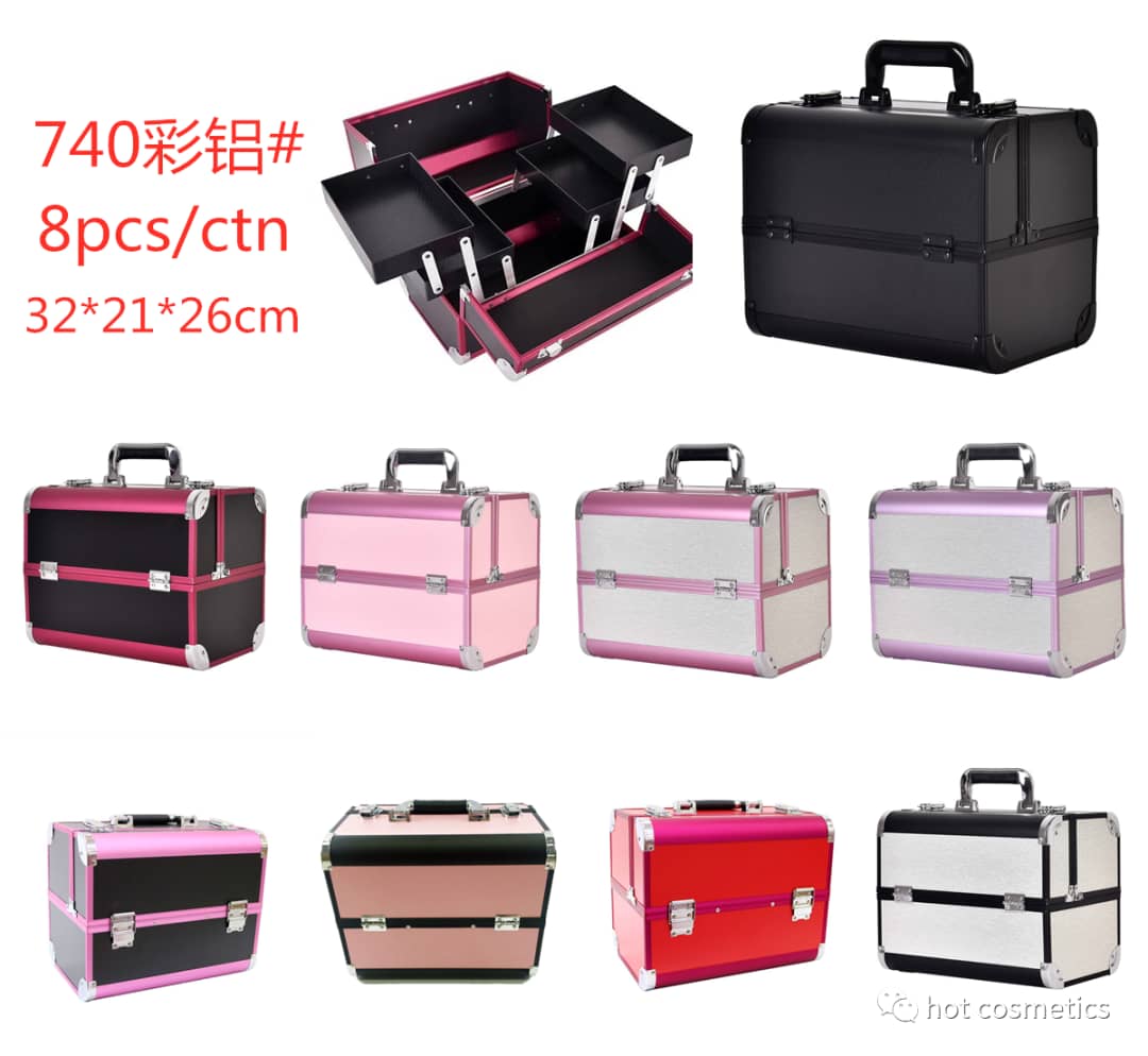 Colourful 2 Steps Aluminium Makeup Box - Image 3