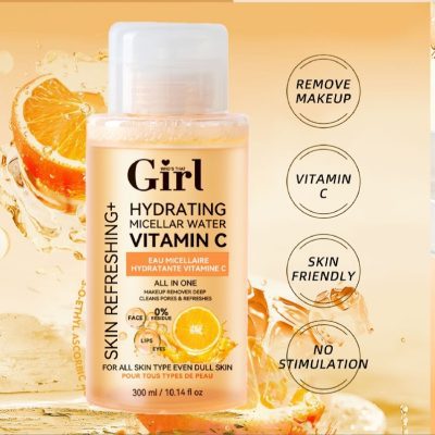 Girl Hydrating Micellar Water With Vitamin C